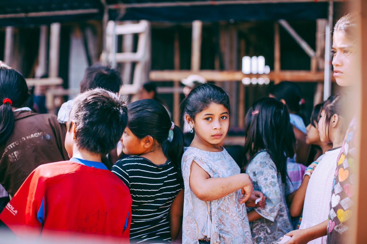 Guatemalan children gathering