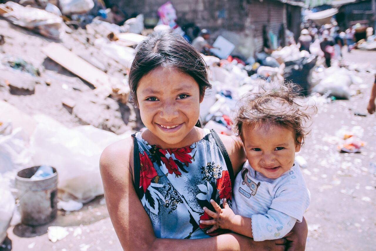 Guatemala child holding sibling